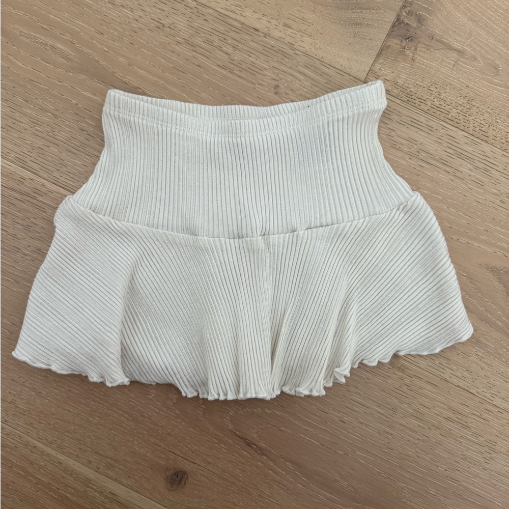 H&M Cream Ribbed Knit Skirt